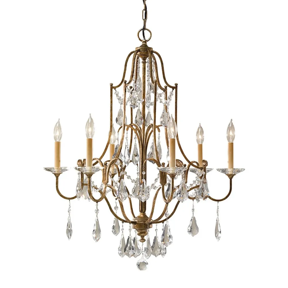 Valentina lysekrone, 6 lyskilder, bronze/krystal^FEISS Outlet