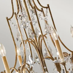 Valentina lysekrone, 6 lyskilder, bronze/krystal^FEISS Outlet