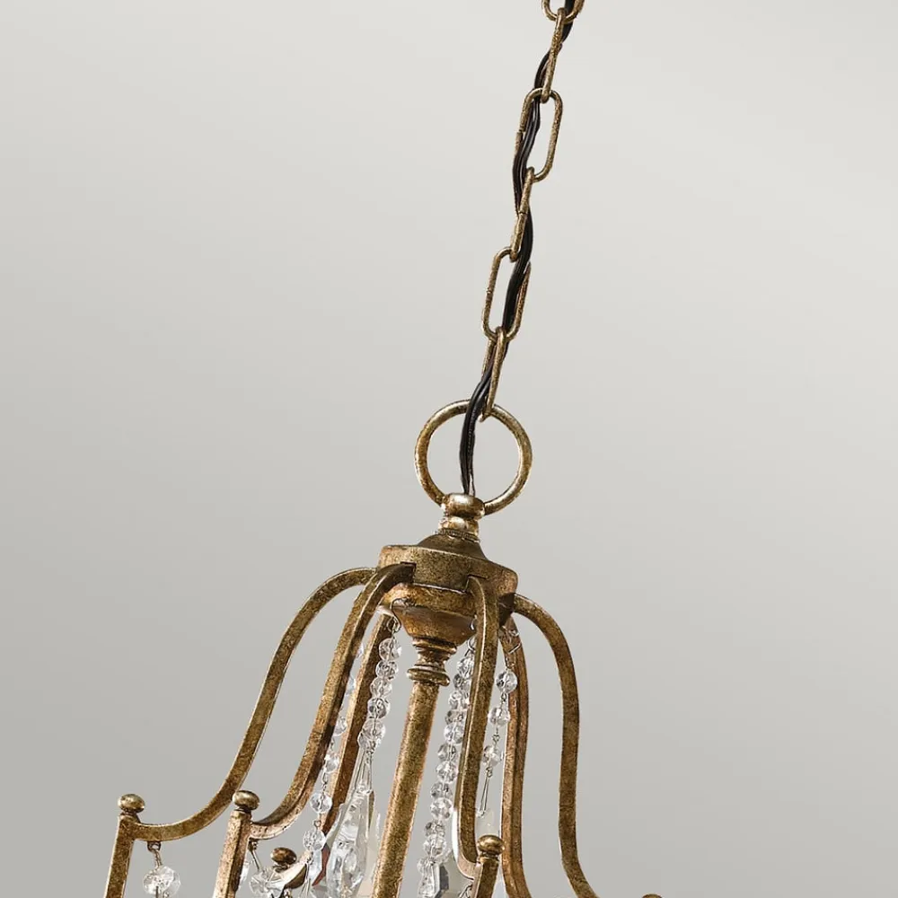 Valentina lysekrone, 6 lyskilder, bronze/krystal^FEISS Outlet