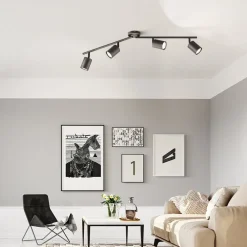 FISCHER & HONSEL Vano LED-loftspot, sort, 4 lyskilder