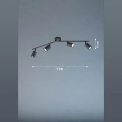 FISCHER & HONSEL Vano LED-loftspot, sort, 4 lyskilder