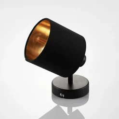 Vasilia væglampe i sort og guld, 1 lyskilde.^Lindby