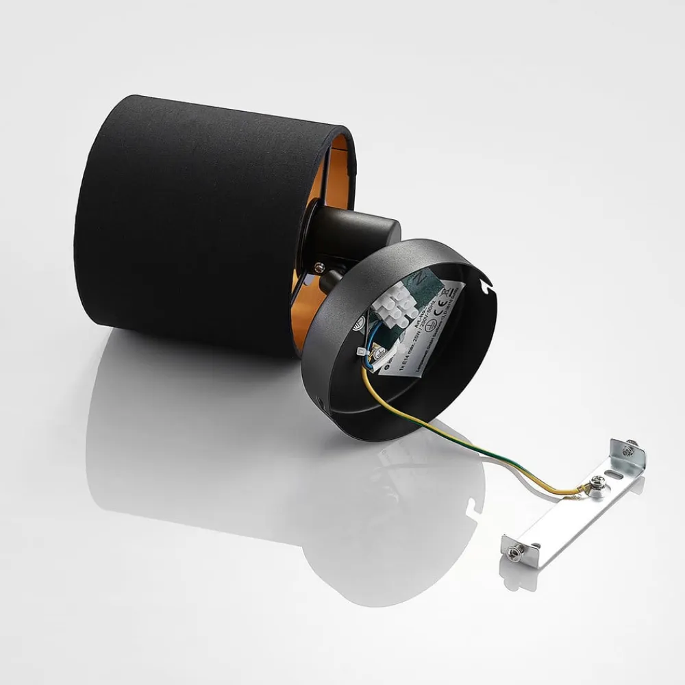 Vasilia væglampe i sort og guld, 1 lyskilde.^Lindby