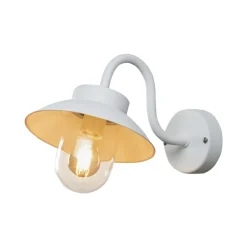 Konstsmide Vega Mini udendørs væglampe, bredde 22 cm, hvid