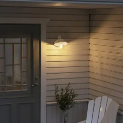 Konstsmide Vega Mini udendørs væglampe, bredde 22 cm, hvid