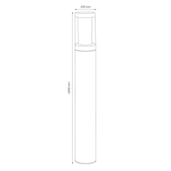 LCD Vejlampe 1257 i rustfrit stål, saltvandsresistent 100 cm