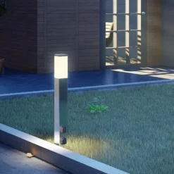 G & L Handels GmbH Vejlampe 400166, stål med 2 stikkontakter