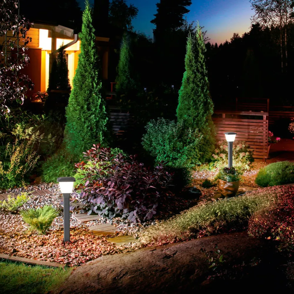 Fabas Luce Gadebelysning>Vejlampe Lena, 60 cm, mørkegrå, metal, E27, IP65