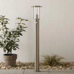 Brilliant Vejlampe York, stål, bevægelsessensor, IP44