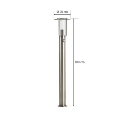 Brilliant Vejlampe York, stål, bevægelsessensor, IP44