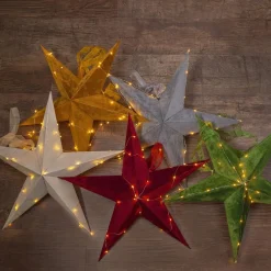 STAR TRADING Velvet dekostjerne, rød Dew Drop LED-lyskæde