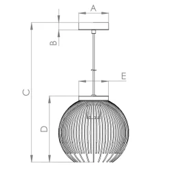 Venezuela pendel, sort/guld, 1-lys^EGLO Outlet