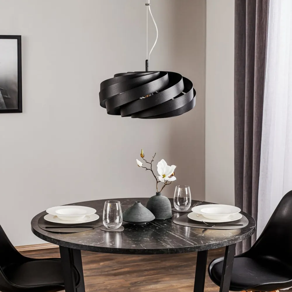 Domiluce Gang|Pendellamper>Vento hængelampe, sort, Ø 50 cm, metal, E27