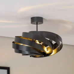 Vento loftlampe, antracit, Ø 50 cm^Euluna Hot