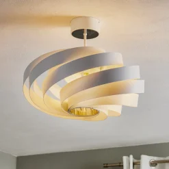 Euluna Gang|Loftlamper>Vento loftlampe, hvid, metal, Ø 50 cm