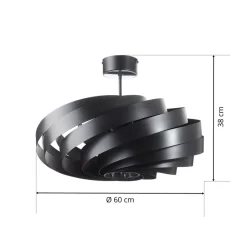 Domiluce Vento loftlampe, sort, Ø 60 cm, metal, E27