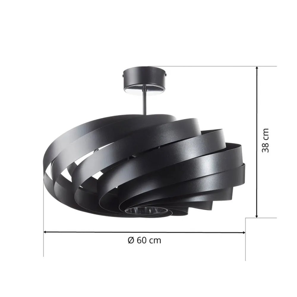 Domiluce Vento loftlampe, sort, Ø 60 cm, metal, E27