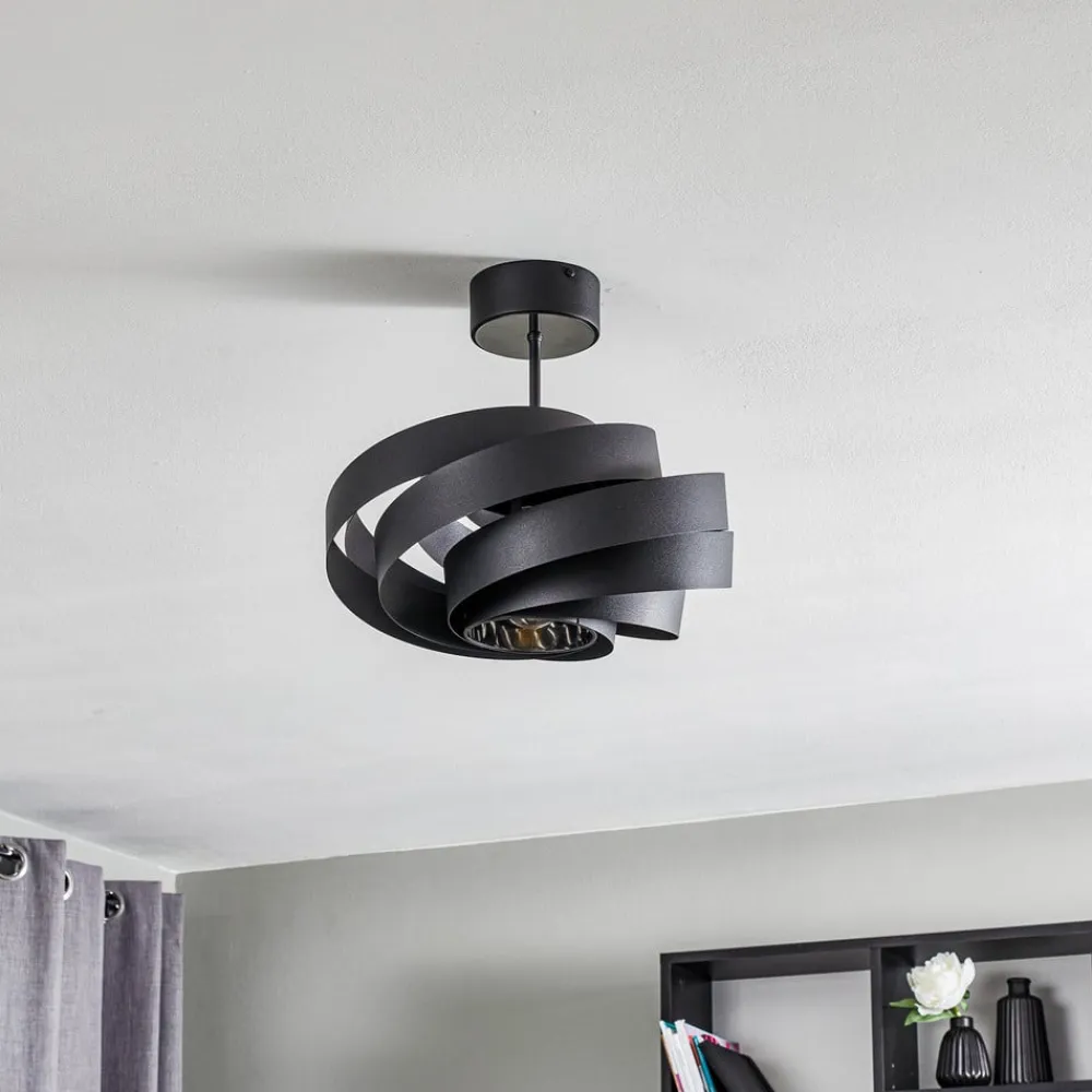 Domiluce Vento loftlampe, sort, Ø 40 cm, metal, E27