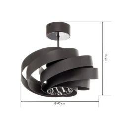 Domiluce Vento loftlampe, sort, Ø 40 cm, metal, E27