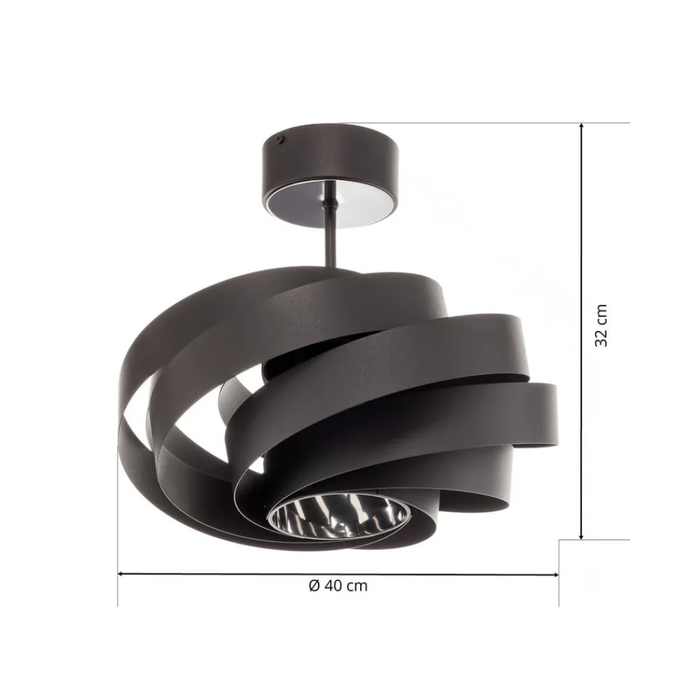 Domiluce Vento loftlampe, sort, Ø 40 cm, metal, E27