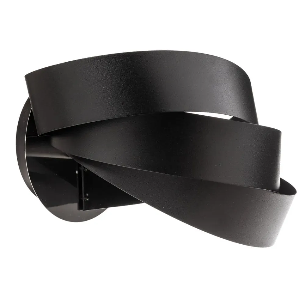 Domiluce Vento væglampe, sort, E14, metal, 14 cm høj