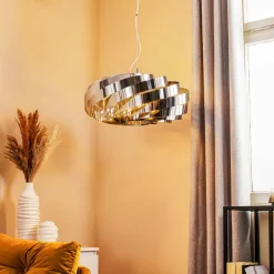 Domiluce Pendellamper>Vento-pendel, krom-nikkelfarvet, Ø 60 cm, metal