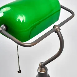 Verda iøjnefaldende banklampe med fod i antikbrun^Clayre&Eef Outlet