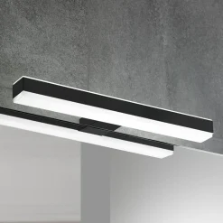 Veronica LED-spejllampe, bredde 30 cm, sort^Ebir