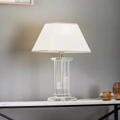 Veronique bordlampe, bred fod, creme/guld^ORION Hot