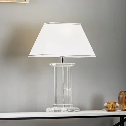 ORION Bordlamper>Veronique bordlampe, bred fod, hvid/krom