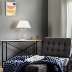 ORION Bordlamper>Veronique bordlampe, bred fod, hvid/krom