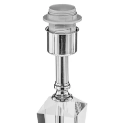 Veronique bordlampe, smal fod, hvid/krom^ORION Online