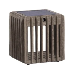 Verti LED solcellebordlampe, teakgrå, 3.000 K, 300 lm^Les Jardins Best