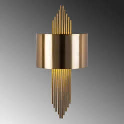 Opviq Væglampe 619-A, antik guldfarve, metal, højde 75 cm