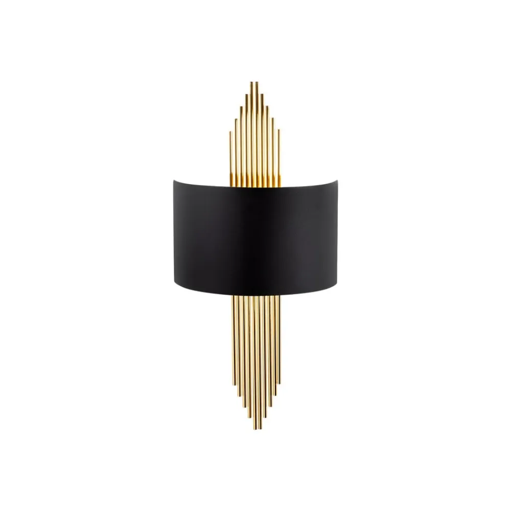 Opviq Væglampe 616-A, sort med gyldne stænger