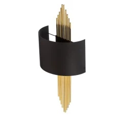 Opviq Væglampe 616-A, sort med gyldne stænger