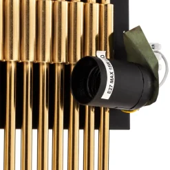 Opviq Væglampe 616-A, sort med gyldne stænger