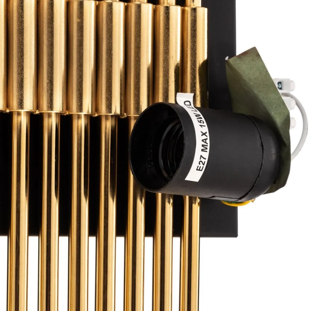 Opviq Væglampe 616-A, sort med gyldne stænger