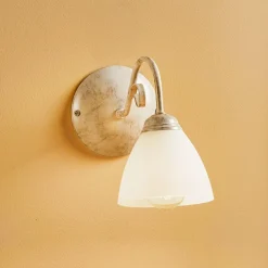 Væglampe Adoro med glasskærm, hvid^Lamkur New