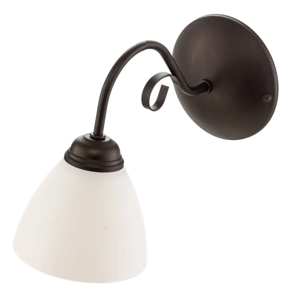 Lamkur Væglampe Adoro med glasskærm, brun