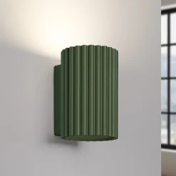 SOLLUX LIGHTING Væglamper|Væglamper>Væglampe ALORA, højde 10 cm, olivengrøn, metal, 1 x GU10