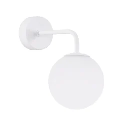 SOLLUX LIGHTING Væglampe Astral, hvid, udspring 22 cm, stål/glas