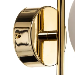 Domiluce Væglampe Aurora, guldfarvet, glas, 17 cm høj, kugle, E14