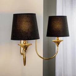 Jupiter Væglamper>Væglampe Baranio med stofskærme, 2 lyskilder