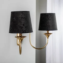 Jupiter Væglamper>Væglampe Baranio med stofskærme, 2 lyskilder