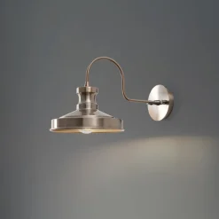 Opviq Væglampe Berceste, guld, metal, højde 23 cm, E27