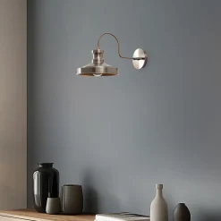 Opviq Væglampe Berceste, guld, metal, højde 23 cm, E27