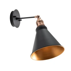 Væglampe Berceste, sort/guld, metal, højde 29 cm^Opviq Online