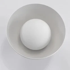 Væglampe Bibi K1, grå, stål/glas, Ø 18 cm^EMIBIG LIGHTING Discount