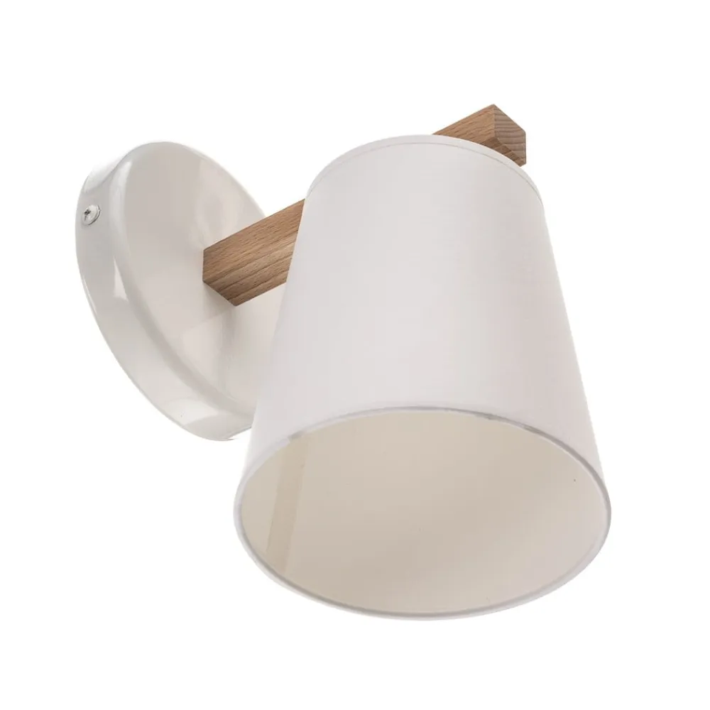 Lamkur Væglamper|Væglamper>Væglampe Canditia i træ med tekstilskærm